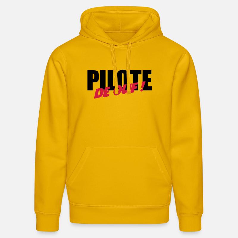 Pilote de ouf ! - Sweat à capuche bio DRUMMER Stanley/Stella Unisexe - jaune spectre