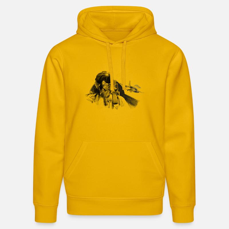 Fighter pilot - Sweat à capuche bio DRUMMER Stanley/Stella Unisexe - jaune spectre