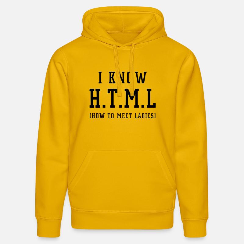 Je connais le HTML - Sweat à capuche bio DRUMMER Stanley/Stella Unisexe - jaune spectre