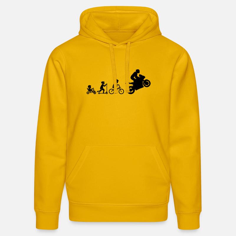 ÉVOLUTION DE LA MOTO - Sweat à capuche bio DRUMMER Stanley/Stella Unisexe - jaune spectre