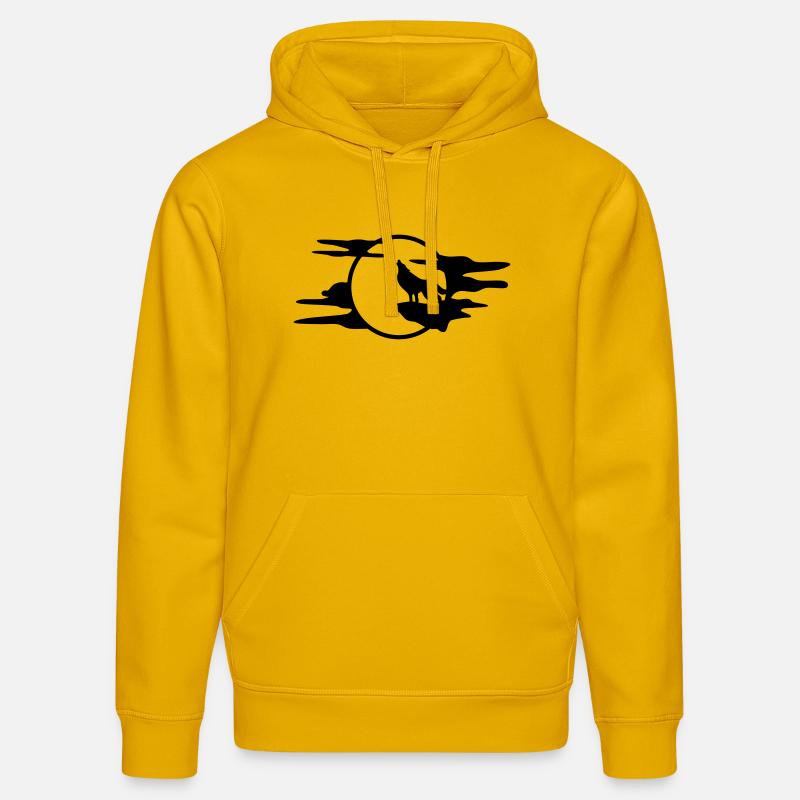 Le loup noir - Sweat à capuche bio DRUMMER Stanley/Stella Unisexe - jaune spectre