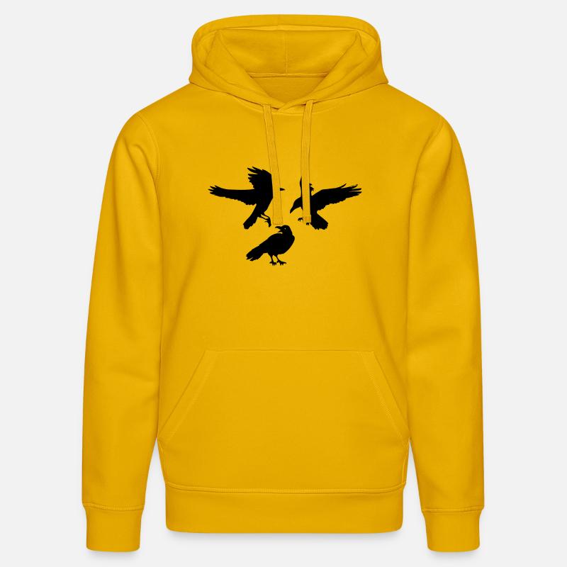 Trois corbeaux - Sweat à capuche bio DRUMMER Stanley/Stella Unisexe - jaune spectre
