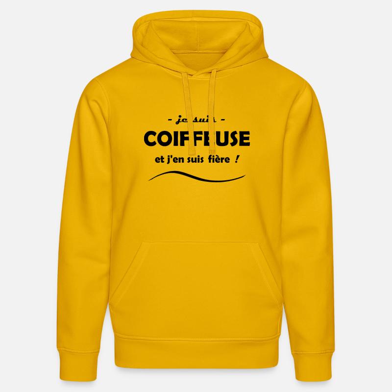 je suis coiffeuse - Sweat à capuche bio DRUMMER Stanley/Stella Unisexe - jaune spectre