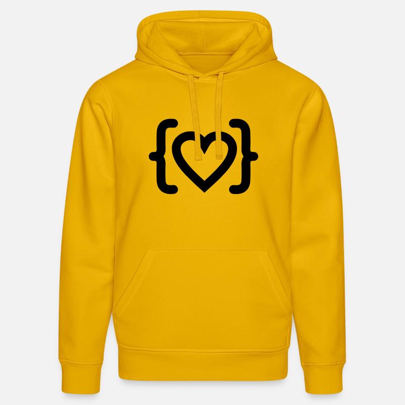 Herz des Programmierer-Code-Logos - Stanley/Stella Unisex Bio-Hoodie DRUMMER  - Spektralgelb