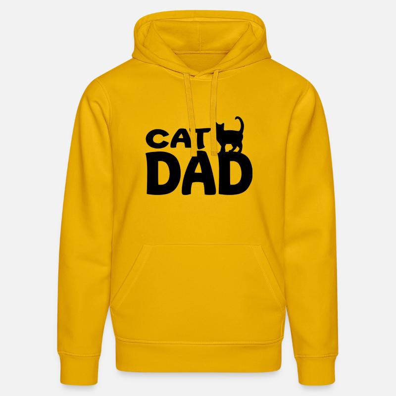Cat Dad - Sweat à capuche bio DRUMMER Stanley/Stella Unisexe - jaune spectre