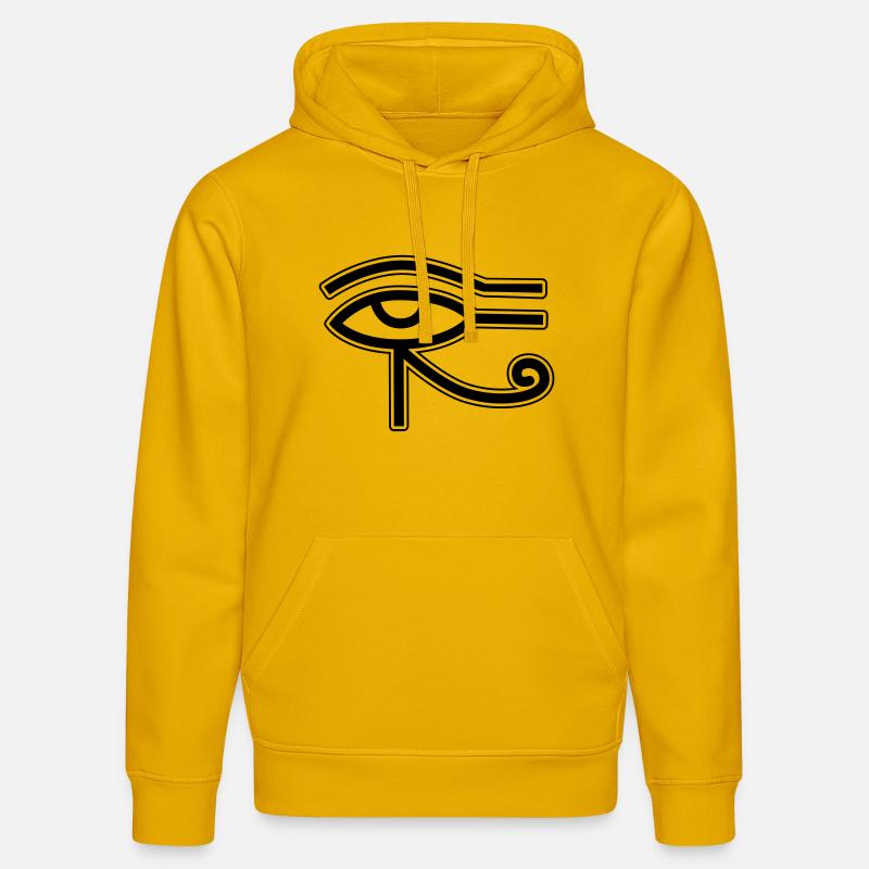 Oeil Horus Egypte - Sweat à capuche bio DRUMMER Stanley/Stella Unisexe - jaune spectre