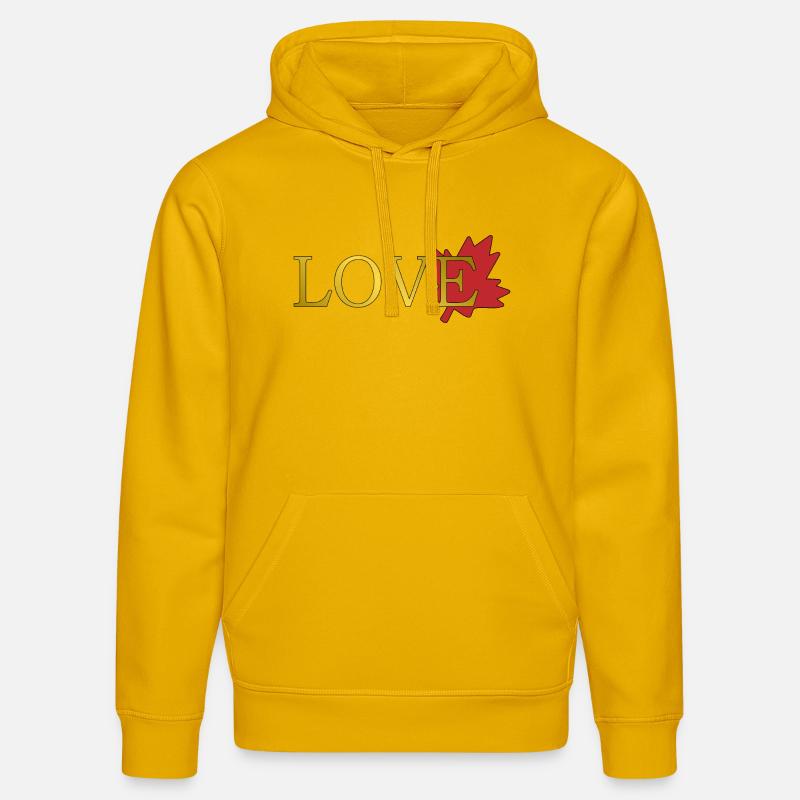 Amour Feuille d'érable du canada - Sweat à capuche bio DRUMMER Stanley/Stella Unisexe - jaune spectre