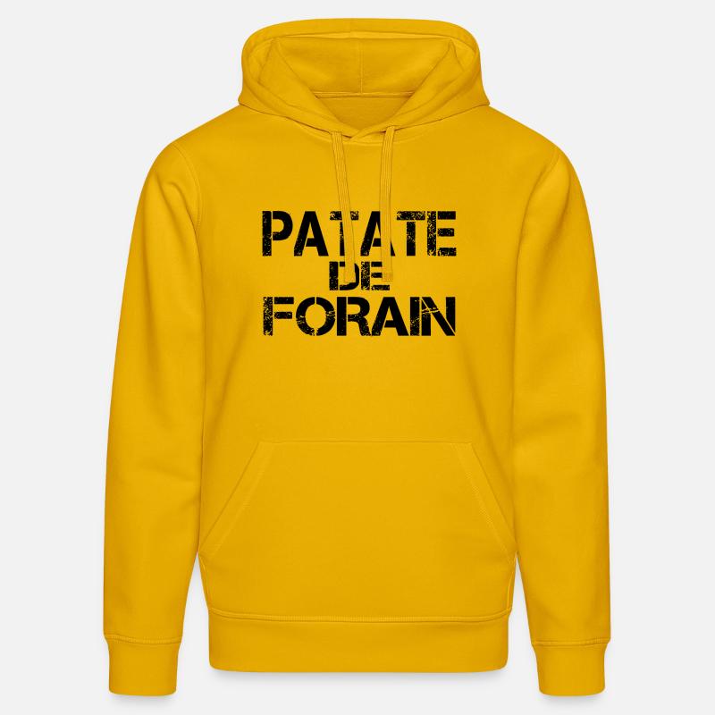 Patate forain noir - Sweat à capuche bio DRUMMER Stanley/Stella Unisexe - jaune spectre