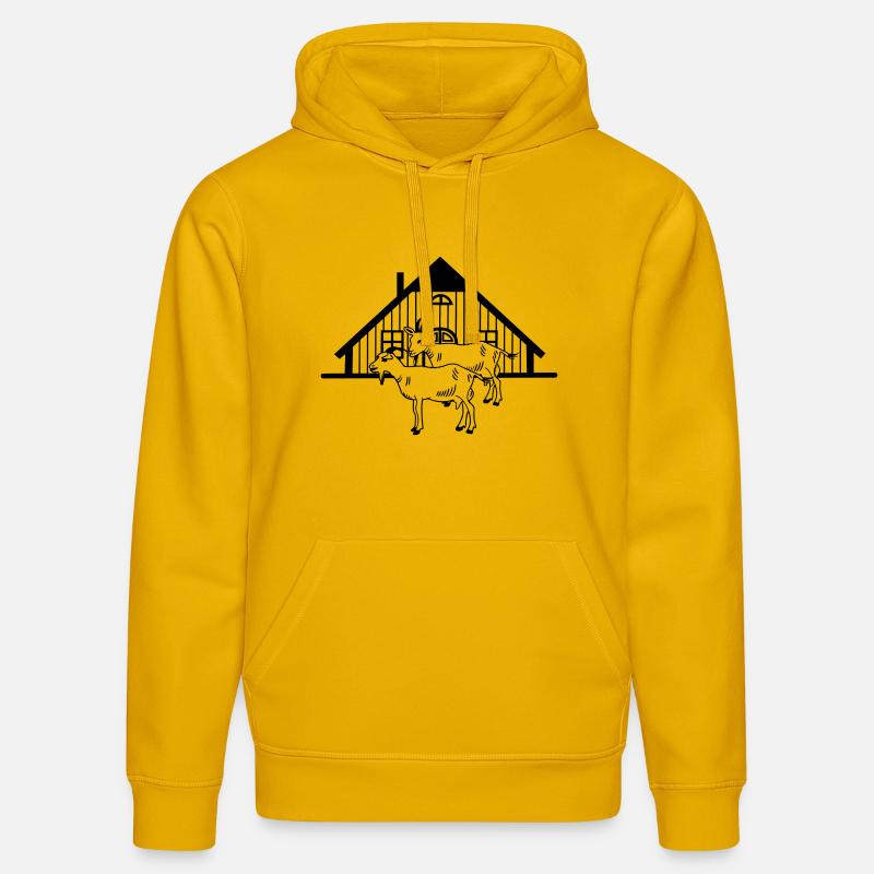Ziegenfarm oder Stall - Stanley/Stella Unisex Bio-Hoodie DRUMMER  - Spektralgelb