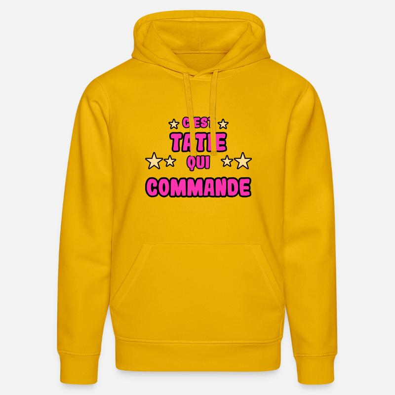 C'est tatie qui commande - Sweat à capuche bio DRUMMER Stanley/Stella Unisexe - jaune spectre