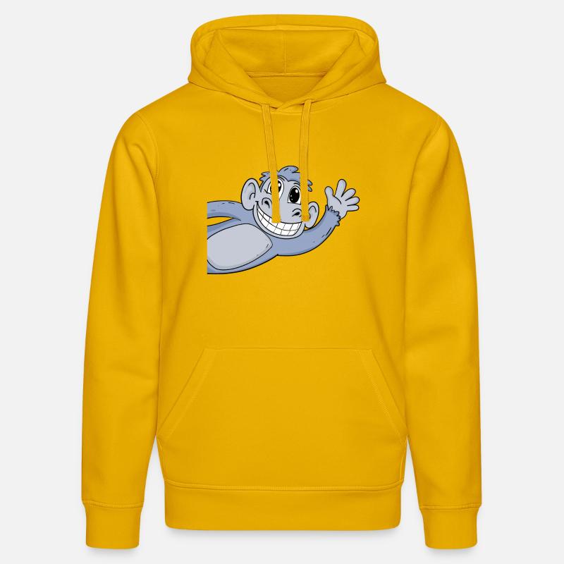 Salutation des singes - Sweat à capuche bio DRUMMER Stanley/Stella Unisexe - jaune spectre