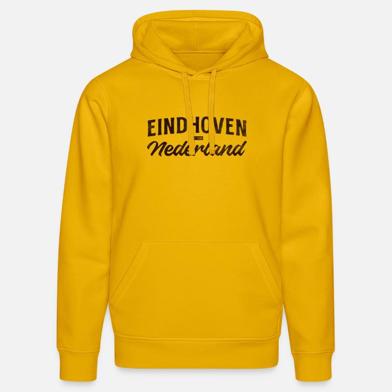 Eindhoven Nederland Script Logo - Sweat à capuche bio DRUMMER Stanley/Stella Unisexe - jaune spectre
