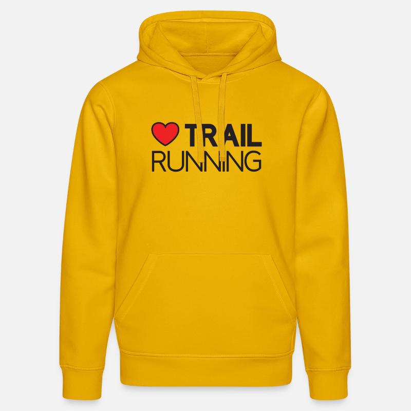 J’adore le trail running - Sweat à capuche bio DRUMMER Stanley/Stella Unisexe - jaune spectre