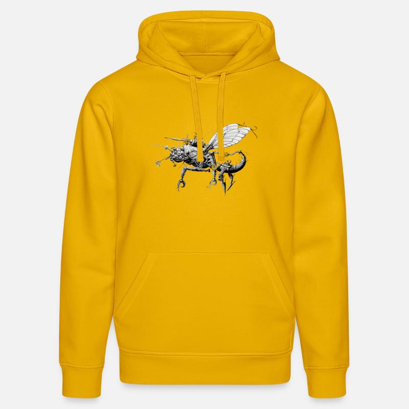 Insecte robot - Sweat à capuche bio DRUMMER Stanley/Stella Unisexe - jaune spectre