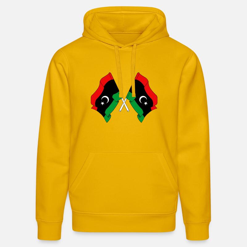 Deux drapeaux Libye - Sweat à capuche bio DRUMMER Stanley/Stella Unisexe - jaune spectre