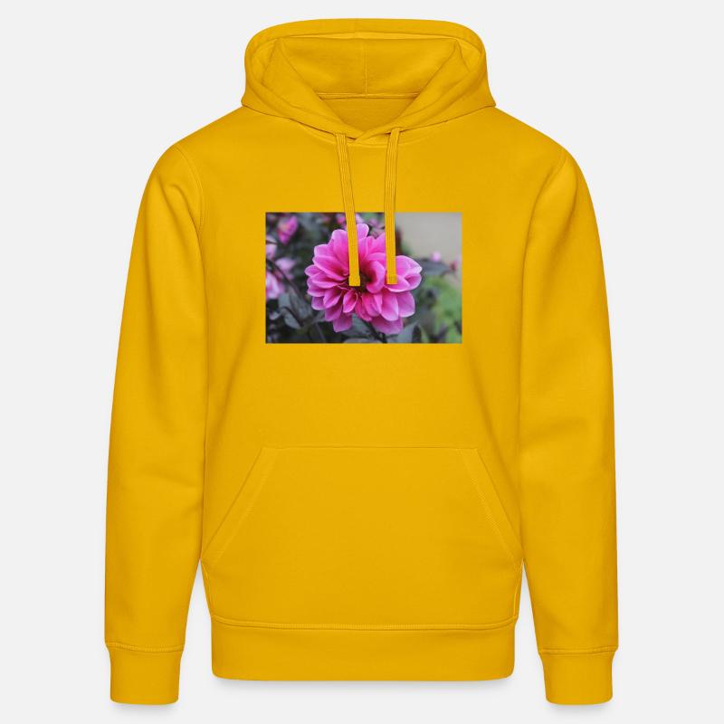 Dahlia rose rose fleur, fleur - Sweat à capuche bio DRUMMER Stanley/Stella Unisexe - jaune spectre