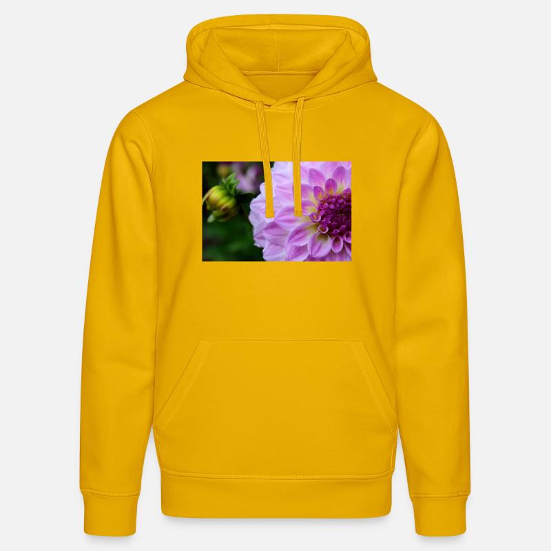 Dahlia rose rose Violet fleur, fleur - Sweat à capuche bio DRUMMER Stanley/Stella Unisexe - jaune spectre