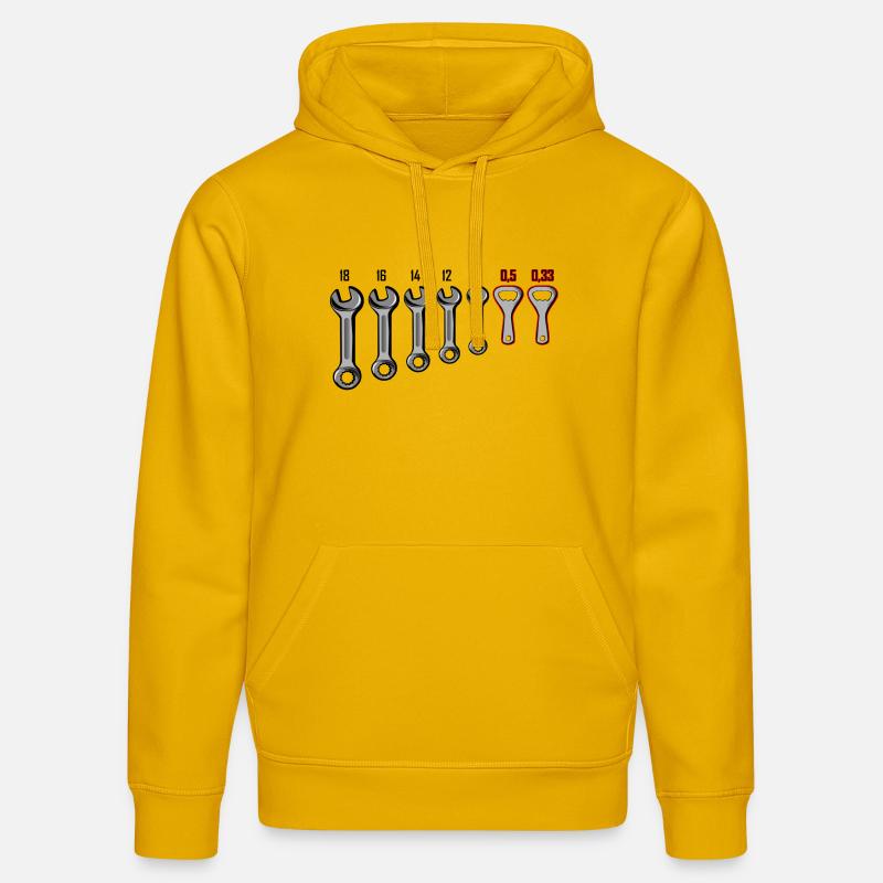 Clé de l’artisan - Décapsuleur - Sweat à capuche bio DRUMMER Stanley/Stella Unisexe - jaune spectre