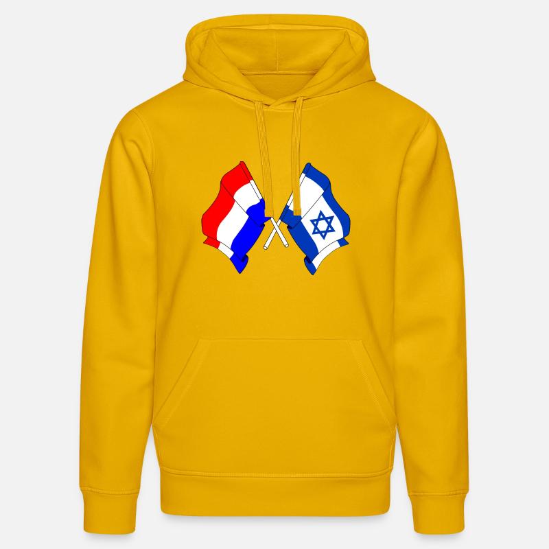 Drapeau des Pays-Bas, drapeau d’Israël - Sweat à capuche bio DRUMMER Stanley/Stella Unisexe - jaune spectre