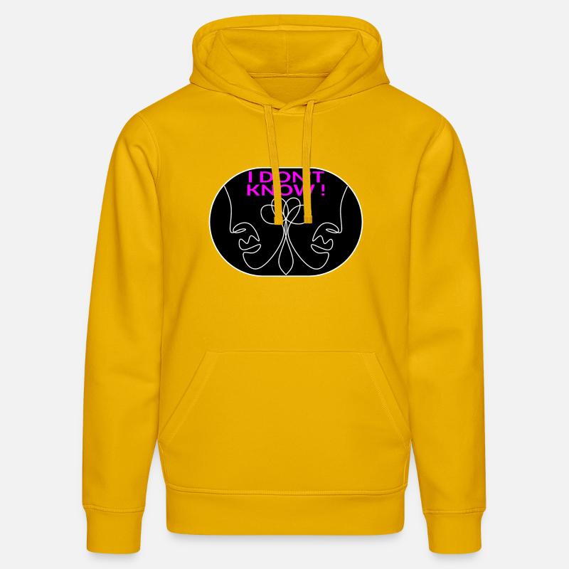 Visage d’art au trait - FLOU - Sweat à capuche bio DRUMMER Stanley/Stella Unisexe - jaune spectre