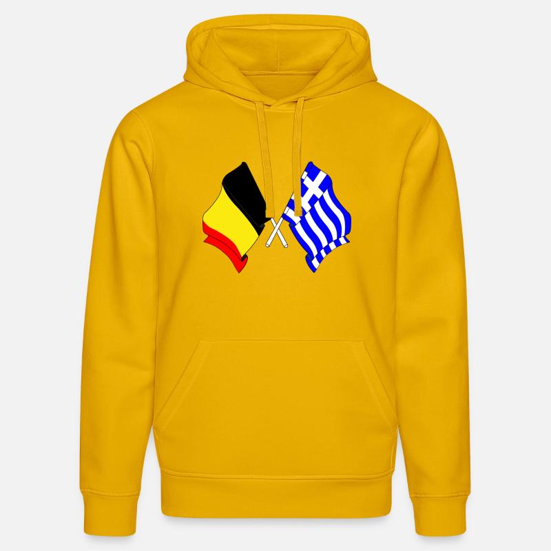Drapeau Belgique, drapeau Grèce - Sweat à capuche bio DRUMMER Stanley/Stella Unisexe - jaune spectre