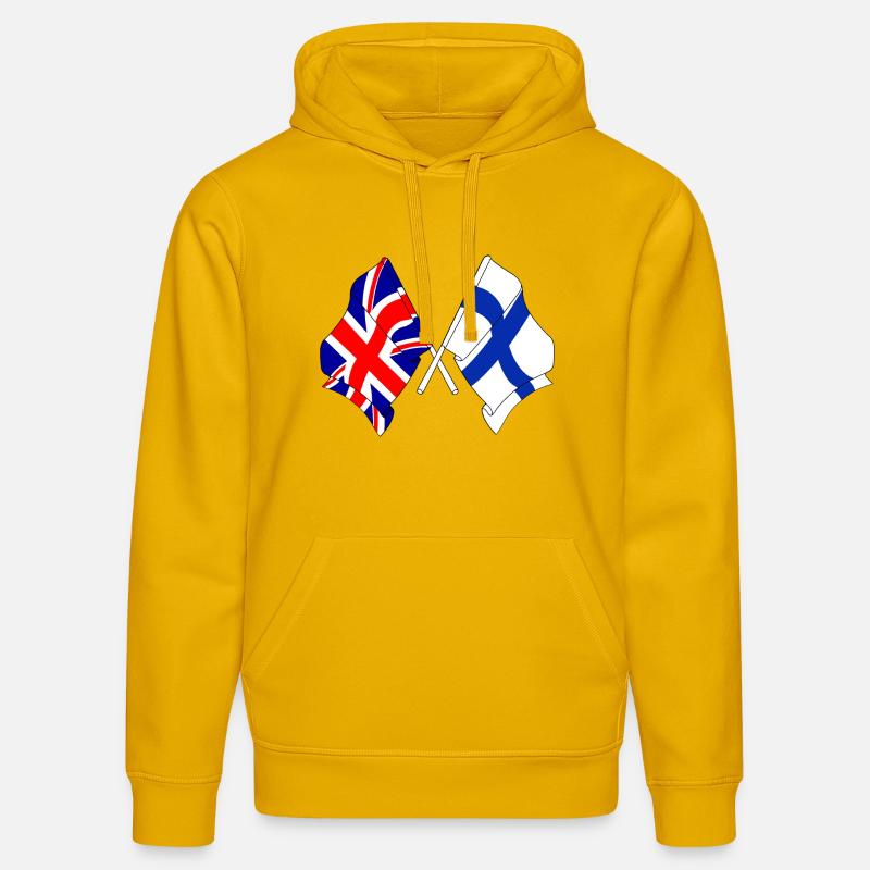 Drapeau Angleterre, drapeau Finlande - Sweat à capuche bio DRUMMER Stanley/Stella Unisexe - jaune spectre