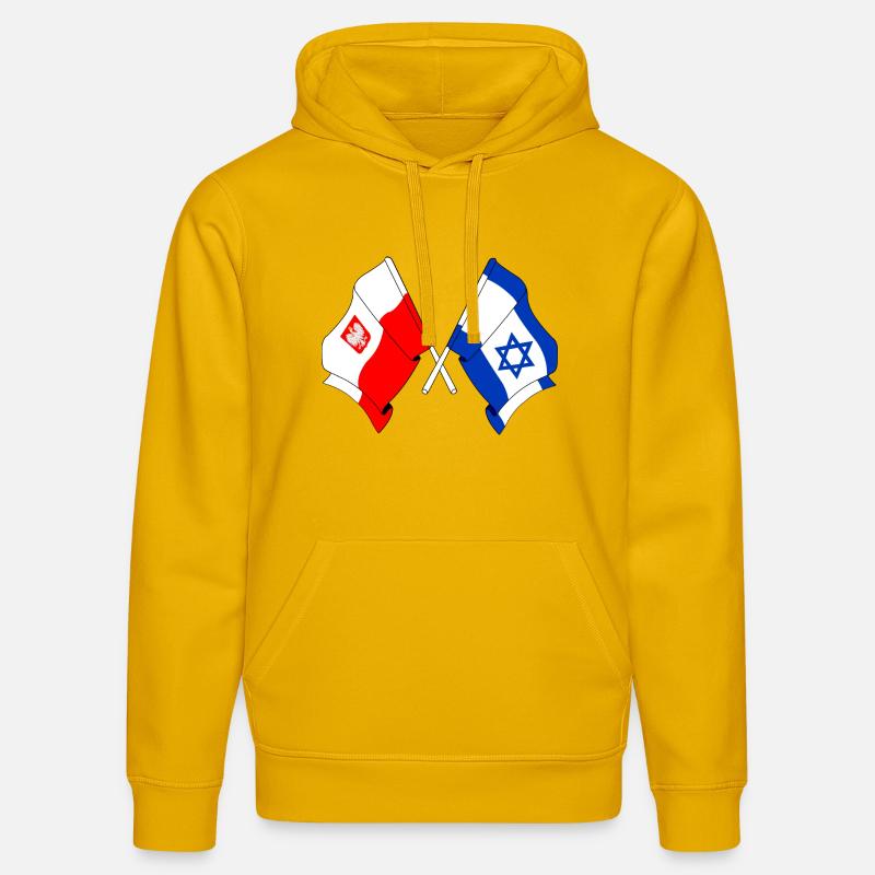Drapeau de la Pologne, drapeau d’Israël - Sweat à capuche bio DRUMMER Stanley/Stella Unisexe - jaune spectre