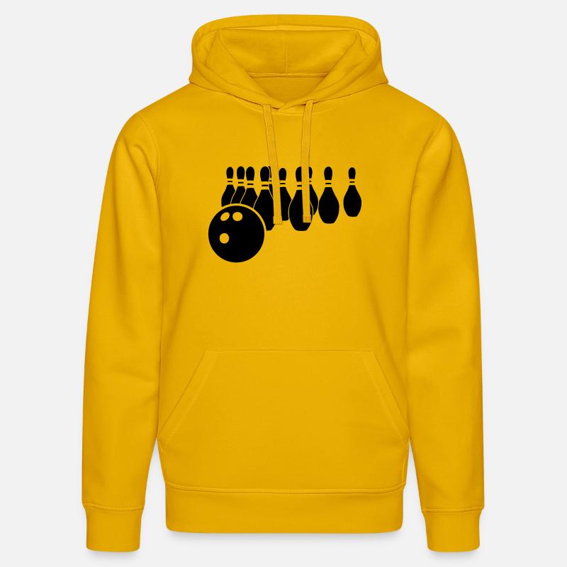 Logo de bowling - Sweat à capuche bio DRUMMER Stanley/Stella Unisexe - jaune spectre