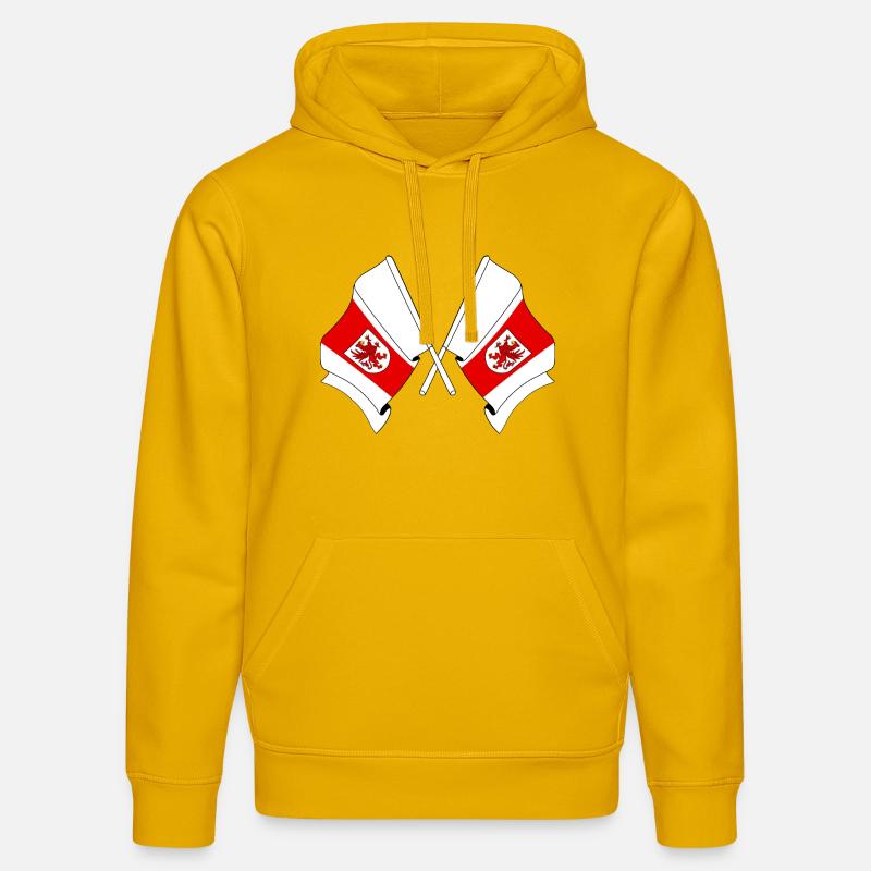 Deux drapeaux de Poméranie occidentale - Sweat à capuche bio DRUMMER Stanley/Stella Unisexe - jaune spectre