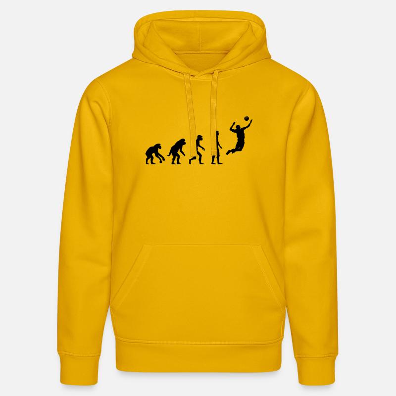 Retro volleyball Evolution Icône du beach-volley - Sweat à capuche bio DRUMMER Stanley/Stella Unisexe - jaune spectre