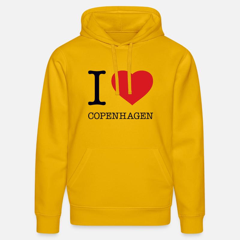 J’ADORE COPENHAGUE Danemark Dänemark - Sweat à capuche bio DRUMMER Stanley/Stella Unisexe - jaune spectre