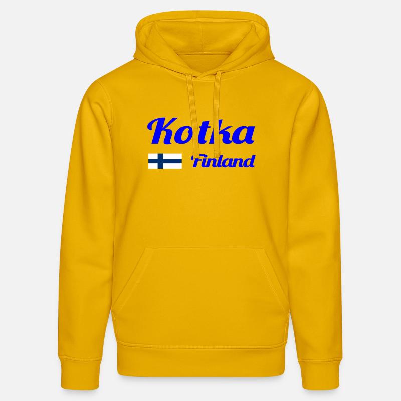 Kotka Finlande - Imprimés élégants - Sweat à capuche bio DRUMMER Stanley/Stella Unisexe - jaune spectre