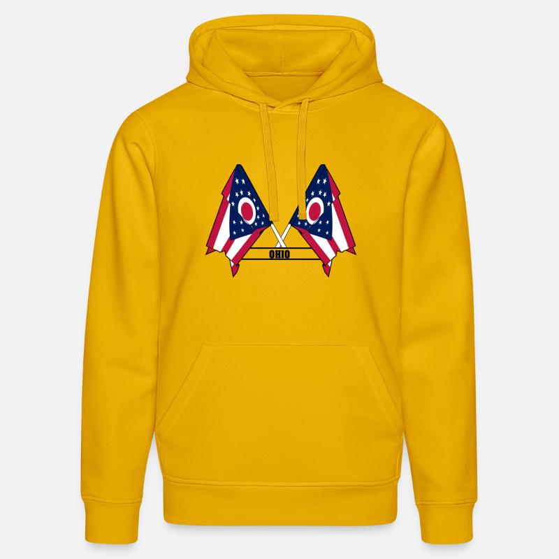 texte des drapeaux wee OHIO - Sweat à capuche bio DRUMMER Stanley/Stella Unisexe - jaune spectre