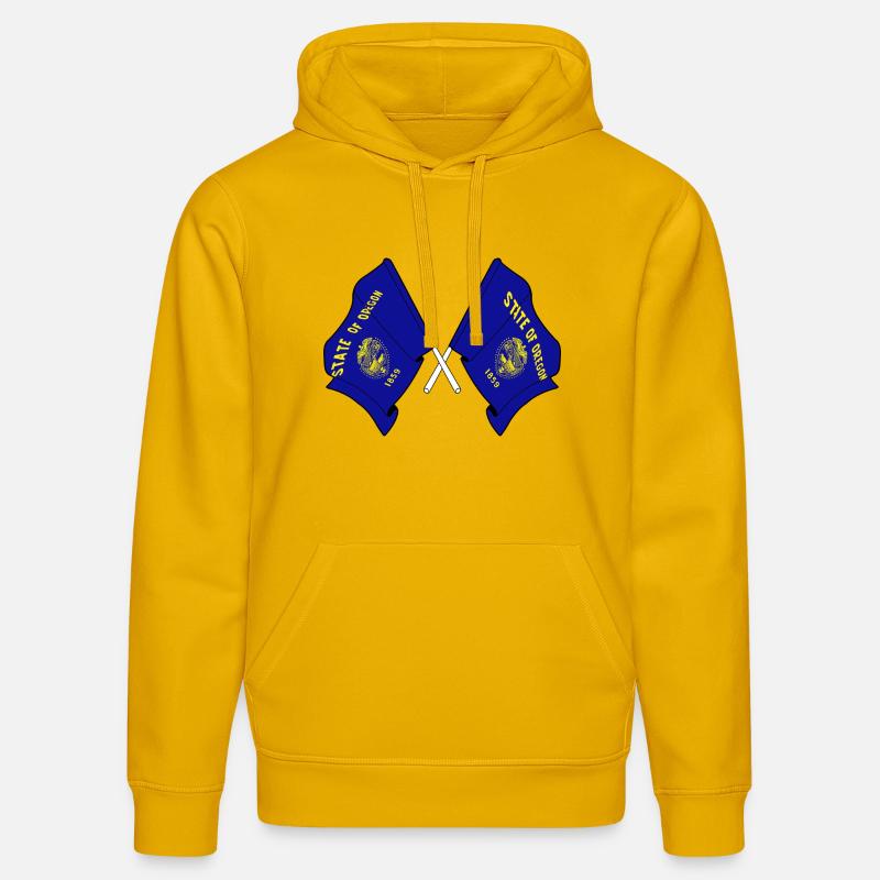 Deux drapeaux ont traversé l’Oregon - Sweat à capuche bio DRUMMER Stanley/Stella Unisexe - jaune spectre