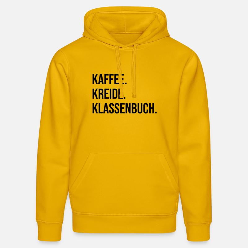 Café. Craie. Registre de classe. - Sweat à capuche bio DRUMMER Stanley/Stella Unisexe - jaune spectre