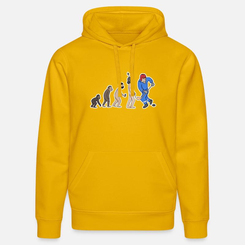 Evolution Eishockeyspieler  - Stanley/Stella Unisex Bio-Hoodie DRUMMER  - Spektralgelb