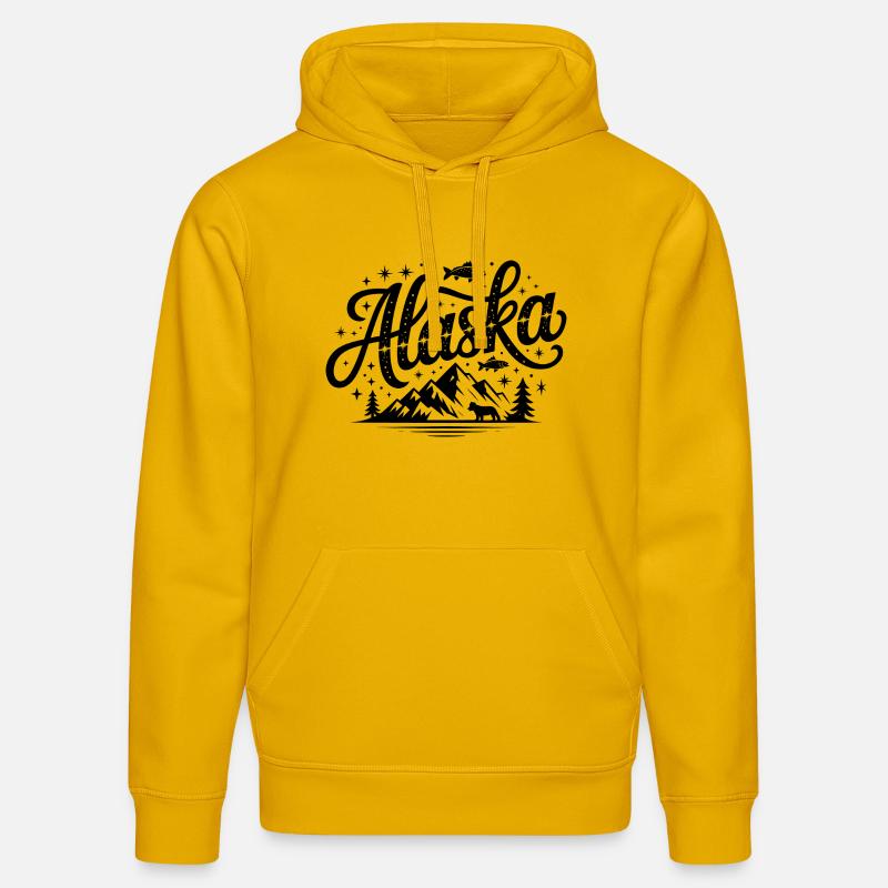 Alaska - Souvenir USA State Design - Sweat à capuche bio DRUMMER Stanley/Stella Unisexe - jaune spectre