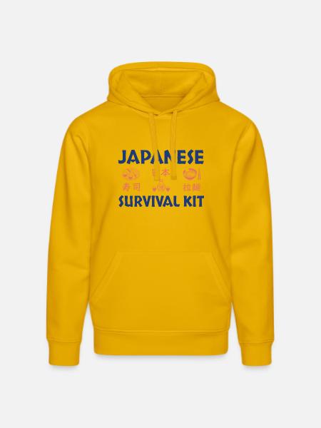 Japanese Sushi Survival Kit Design - Stanley/Stella DRUMMER Unisex Organic Hoodie - spectra yellow