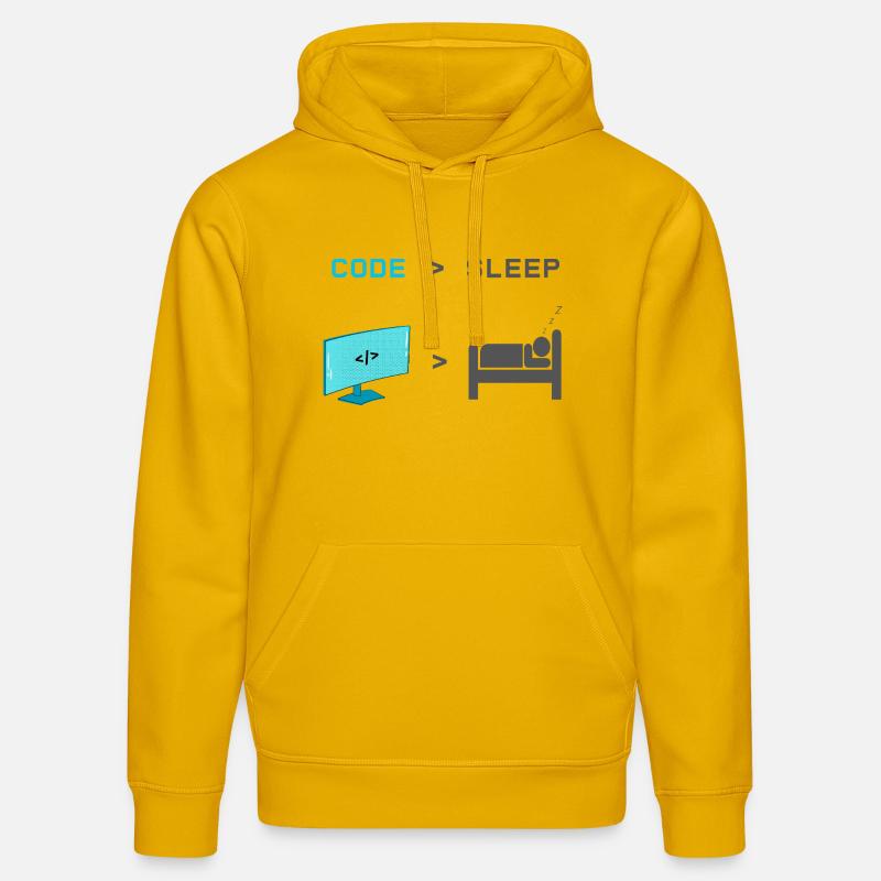 Code vs Sleep: Coder im Schlafmodus - Stanley/Stella Unisex Bio-Hoodie DRUMMER  - Spektralgelb