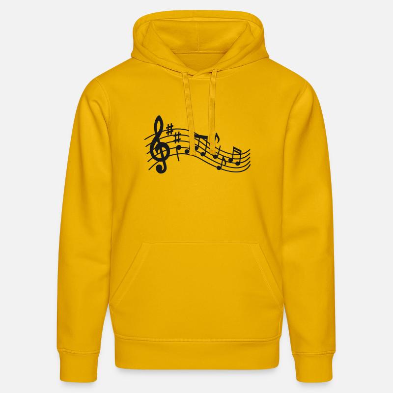 Notation musicale Notation musicale Clef Partition - Sweat à capuche bio DRUMMER Stanley/Stella Unisexe - jaune spectre