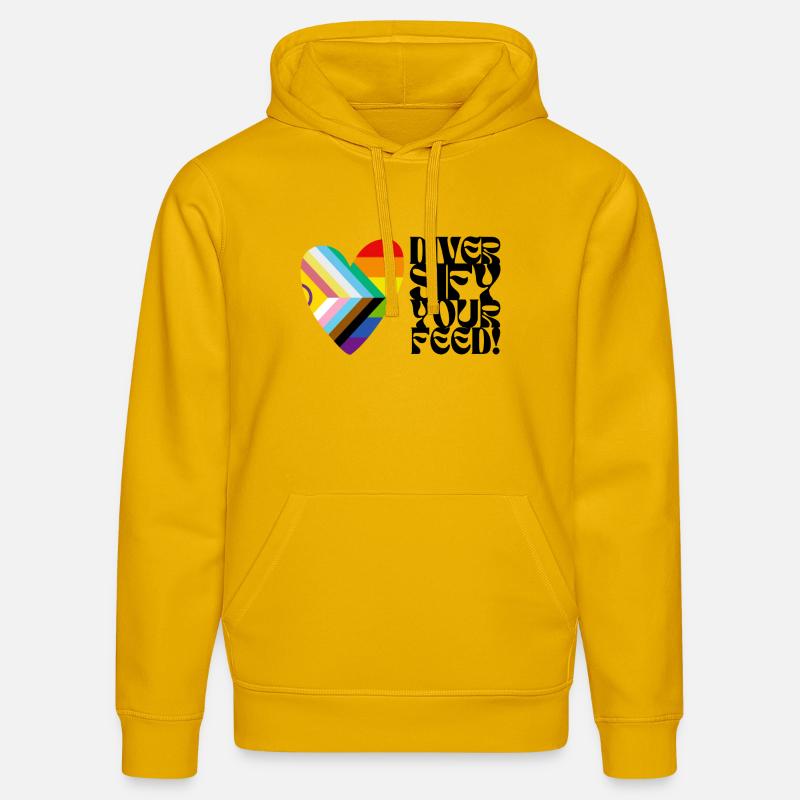 🌈♿ Diversify Your Feed –Progress Pride&Disability - Stanley/Stella Unisex Bio-Hoodie DRUMMER  - Spektralgelb