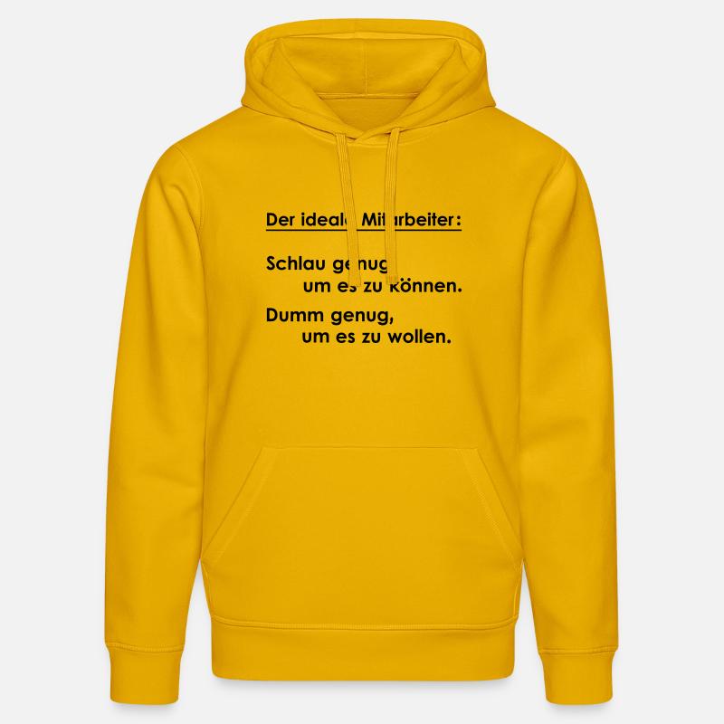 L’employé idéal - Sweat à capuche bio DRUMMER Stanley/Stella Unisexe - jaune spectre