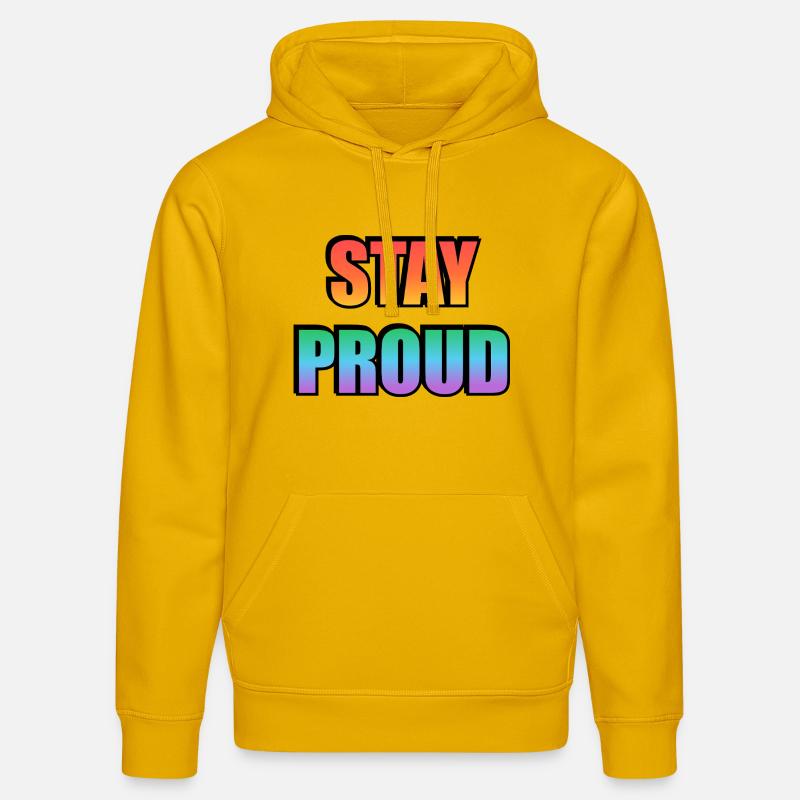 Stay Proud Gradient Text Design - Stanley/Stella Unisex Bio-Hoodie DRUMMER  - Spektralgelb