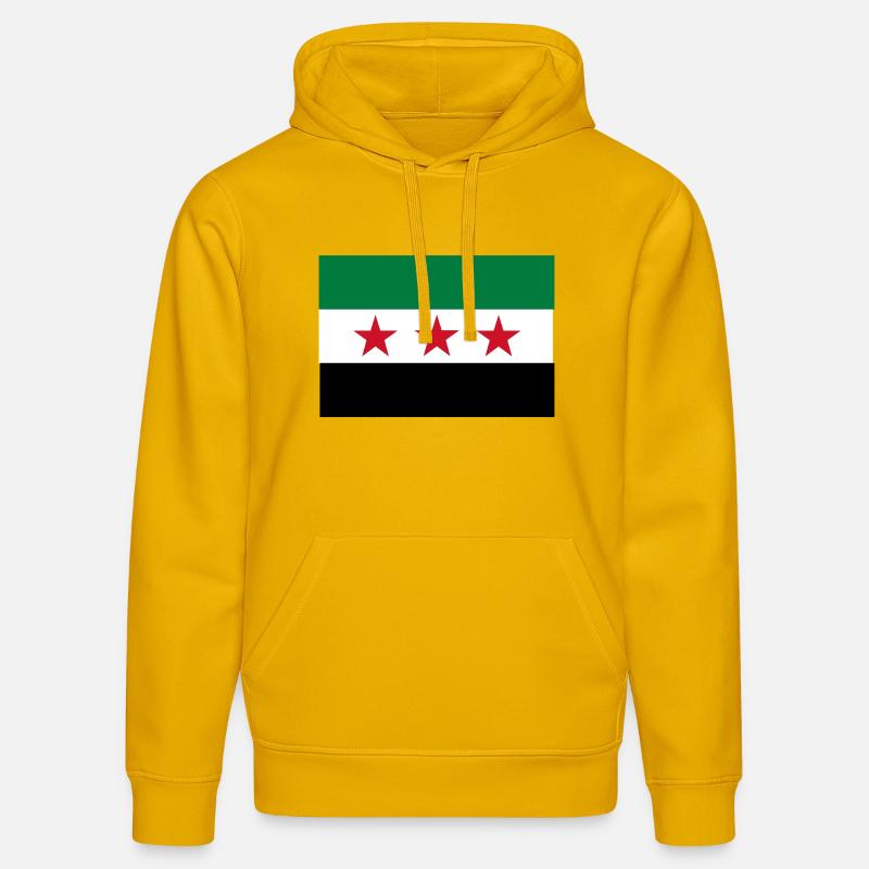 Drapeau étoile vert blanc noir - Sweat à capuche bio DRUMMER Stanley/Stella Unisexe - jaune spectre