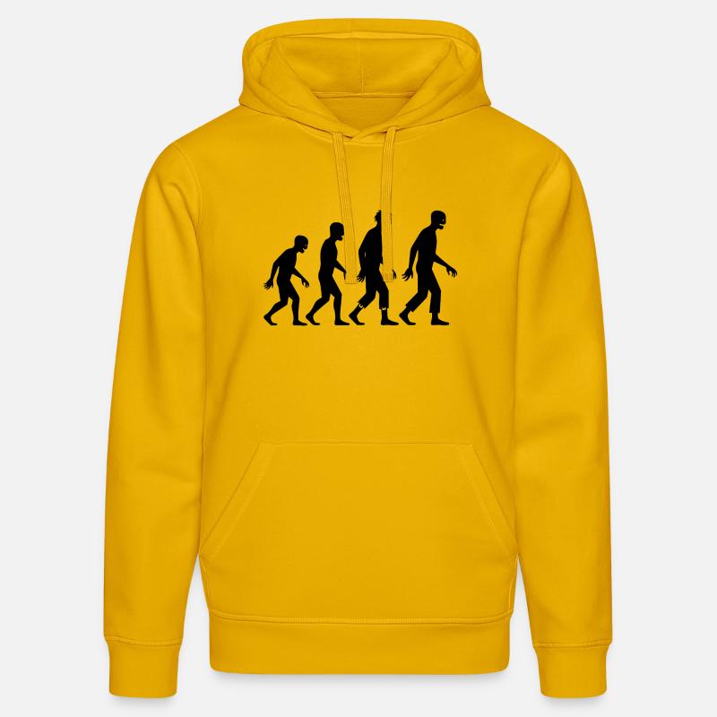 Évolution des zombies - Sweat à capuche bio DRUMMER Stanley/Stella Unisexe - jaune spectre