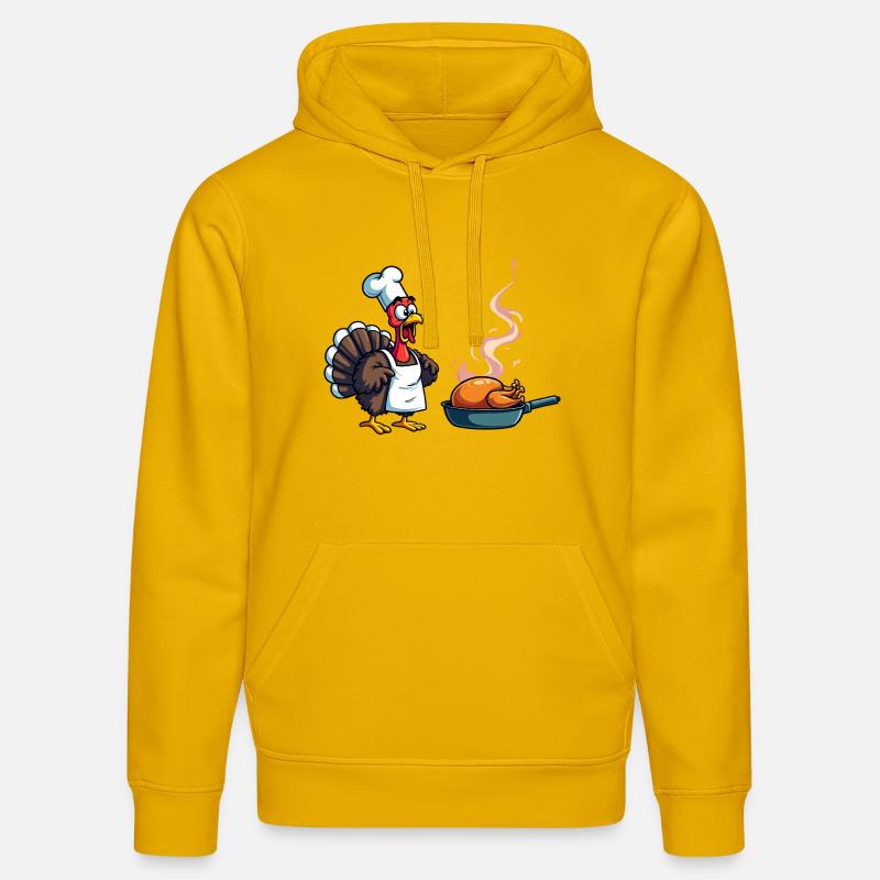 Cuisinier de dinde de Thanksgiving - Sweat à capuche bio DRUMMER Stanley/Stella Unisexe - jaune spectre