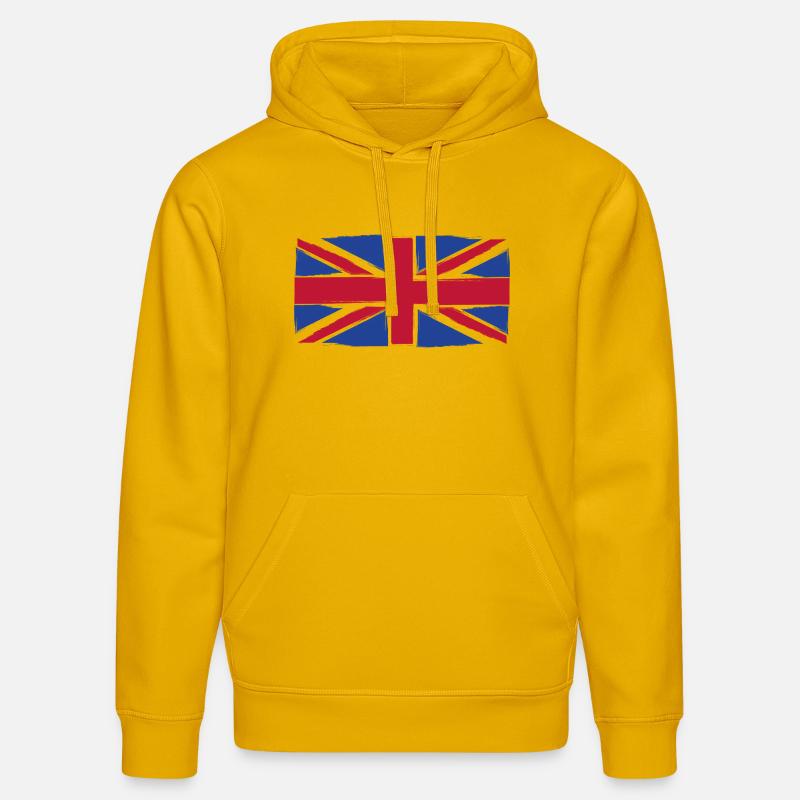 Art du drapeau Grunge Union Jack - Sweat à capuche bio DRUMMER Stanley/Stella Unisexe - jaune spectre