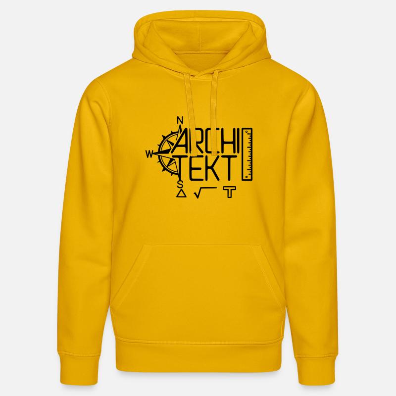 Conception architecte avec outil de dessin - Sweat à capuche bio DRUMMER Stanley/Stella Unisexe - jaune spectre