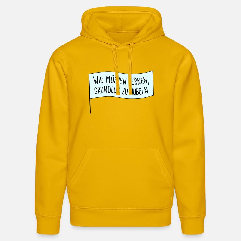Réjouir sans raison - Sweat à capuche bio DRUMMER Stanley/Stella Unisexe - jaune spectre
