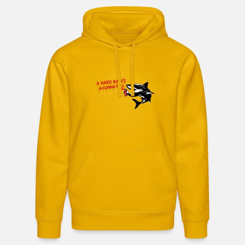 Requin graffiti avec des lettres rouges - Sweat à capuche bio DRUMMER Stanley/Stella Unisexe - jaune spectre
